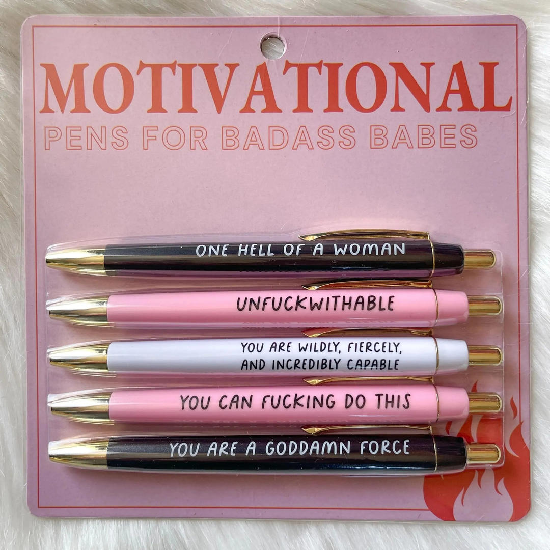 Motivational Badass Pens (Set of 5) - Preorder