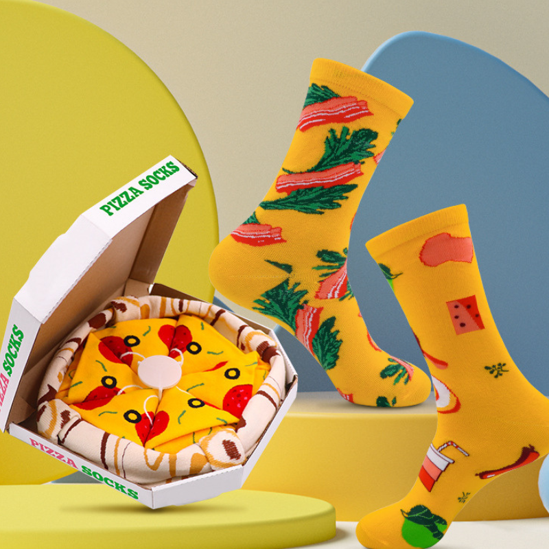 Homezo™ Funny Pizza Socks (Set of 4 pairs)