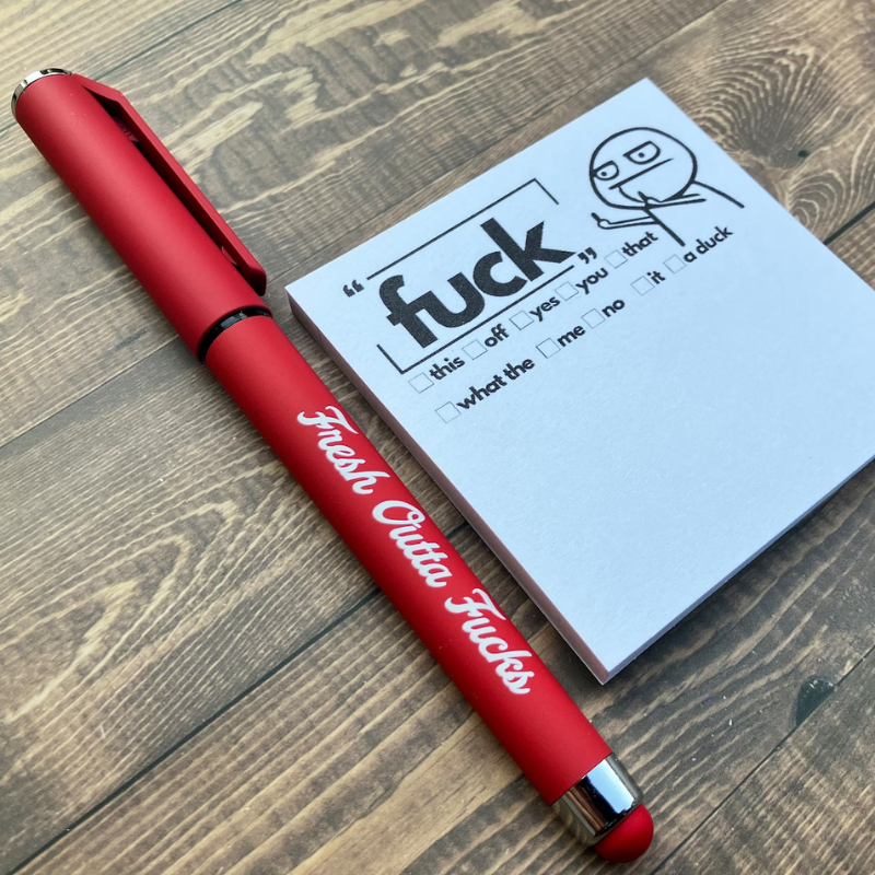  Fresh Outta Fucks Pad and Pen, Fresh Out of Fcks Pen