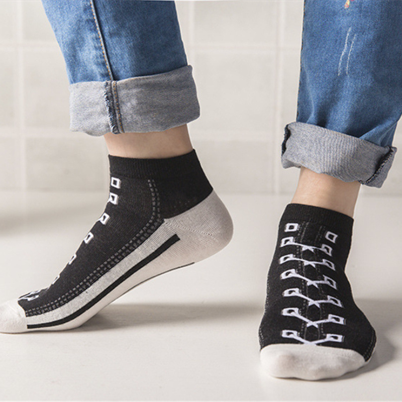 Homezo™ Canvas Shoes Pattern Socks (Set of 5 pairs)
