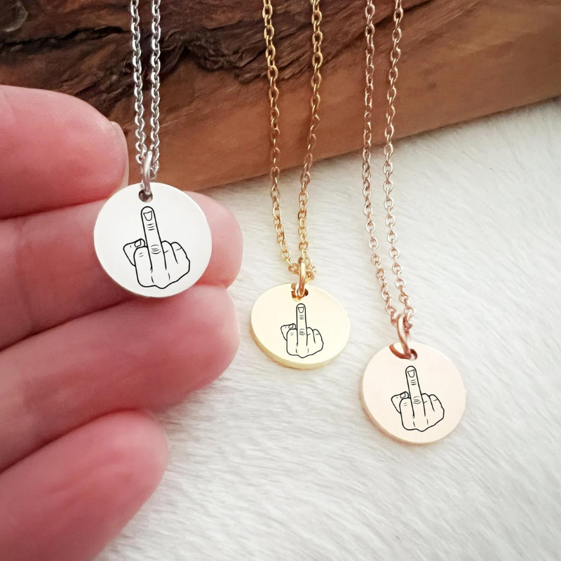 Double Sided Middle Finger Necklace (Buy 2 Get 1 FREE)