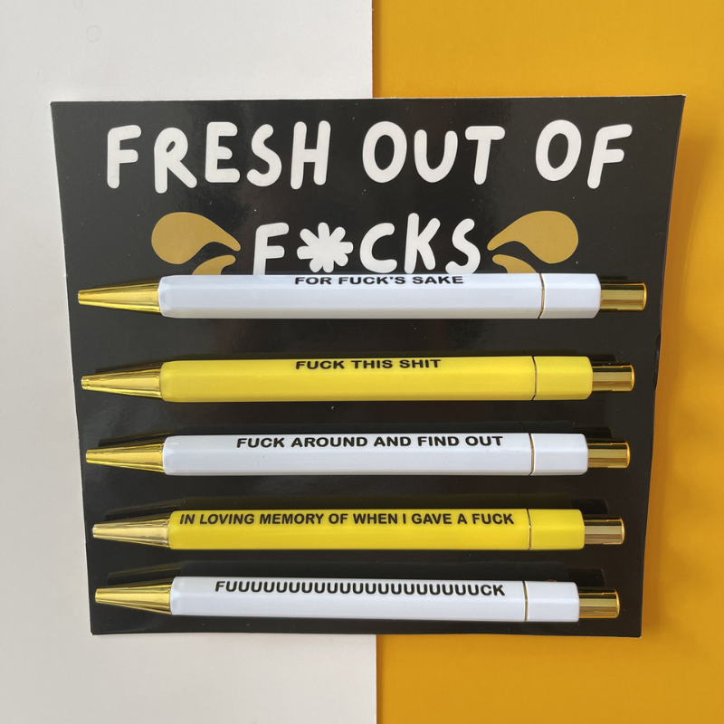 Fresh Out Of Fucks Pen Set (Set of 5)