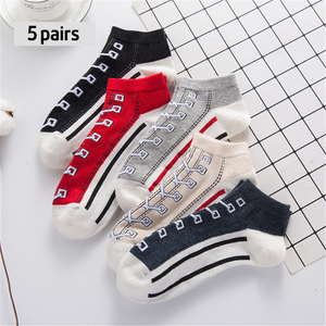 Homezo™ Canvas Shoes Pattern Socks (Set of 5 pairs)