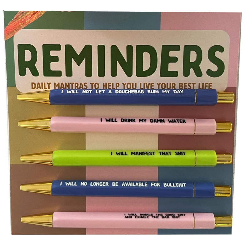Daily Reminders Pens (Set of 5)