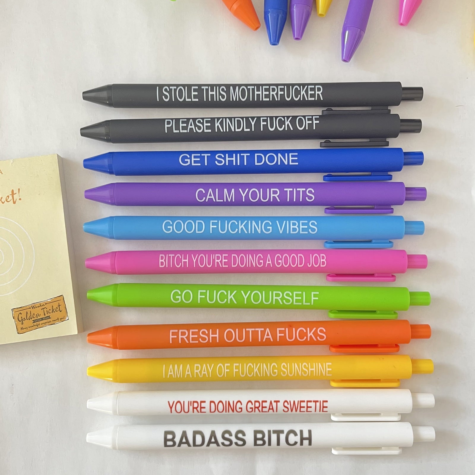 Sweary Ballpoint Pens (Set Of 11)