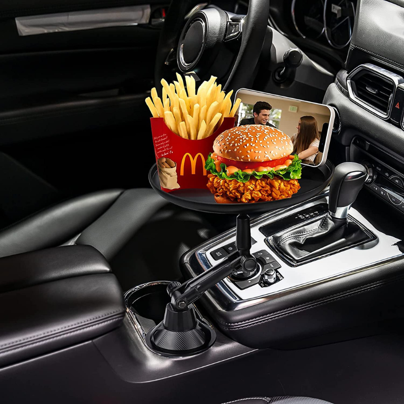 Universal Car Cup Holder Adjustable Car Meal Tray With Cup Holders