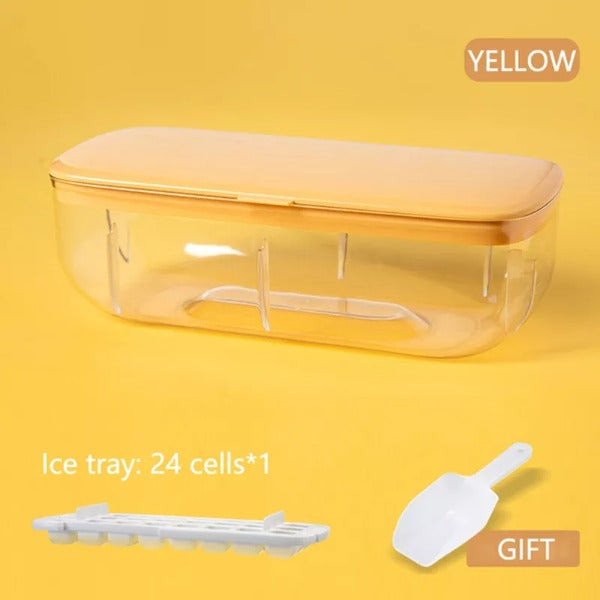 Press Type Ice Cube Maker Silicone Ice Cube Tray with Storage Box